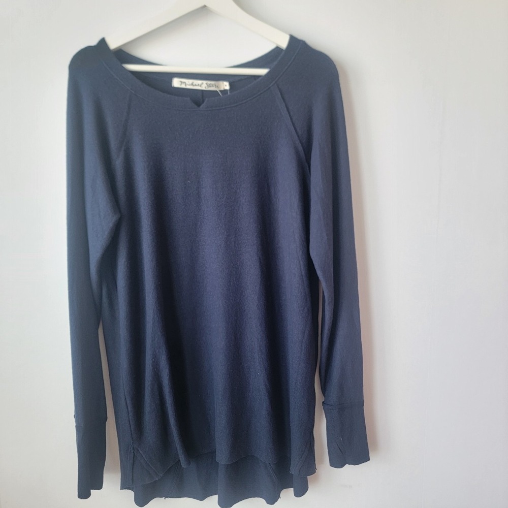 michael stars stitch fix women's mel tunic sweatshirt sz M tumholes long sleeve